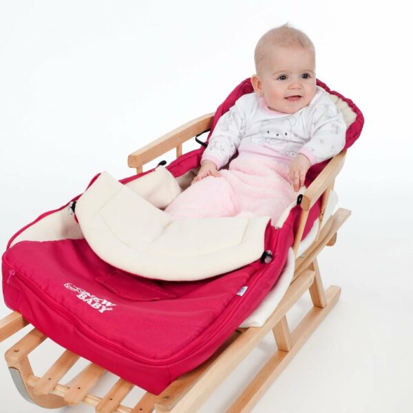Warme fleece voetenzak - Rood - Universeel 5-puntsgordel