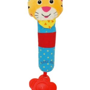 Rammelaar Pluche Tijger - Multicolor - Bijtring
