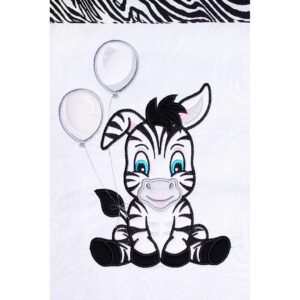 3-delige babybedset Zebra 100x135 cm wit-zwart – zacht en comfortabel katoen