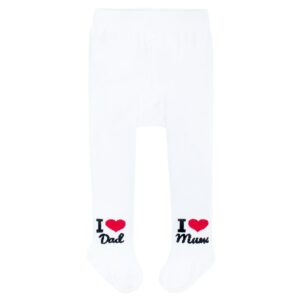 Babykleding - Witte babymaillot - I ♥ Mum & Dad - maat 56 (0-3 maanden)