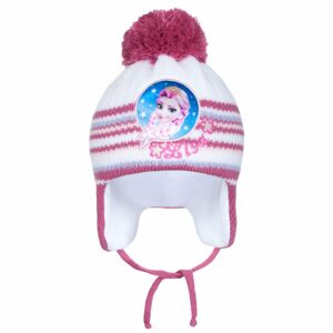Winter baby hat - Maat 104 - Donkerroze met pompon - Elsa afbeelding