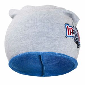 Muts - Grijs met blauwe rand - Geborduurd logo - Ademend katoen