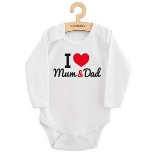 Baby romper - I Love Mum & Dad print - Maat 50 - 100% katoen