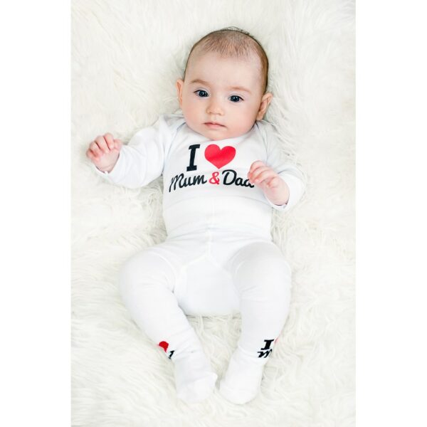 Babyromper - I Love Mum and Dad - Lange mouwen - Katoen - Afbeelding 2