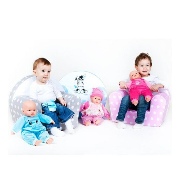 Kinderstoel - Grijs met Witte Stippen - Comfortabel - Afbeelding 3