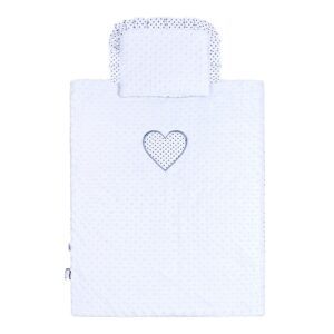 Dekbed en kussenset - Minky stippenpatroon - Babydeken