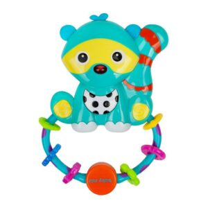 Wasbeer Babyrammelaar - Kleurige Ringen met Geluid