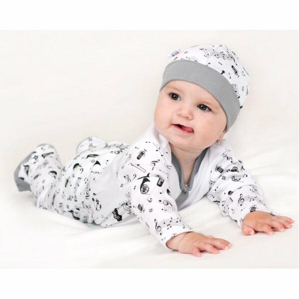 Baby Romper - Muzikaal Thema - Wit Katoen - Maat 74 (6-9m) - Afbeelding 3