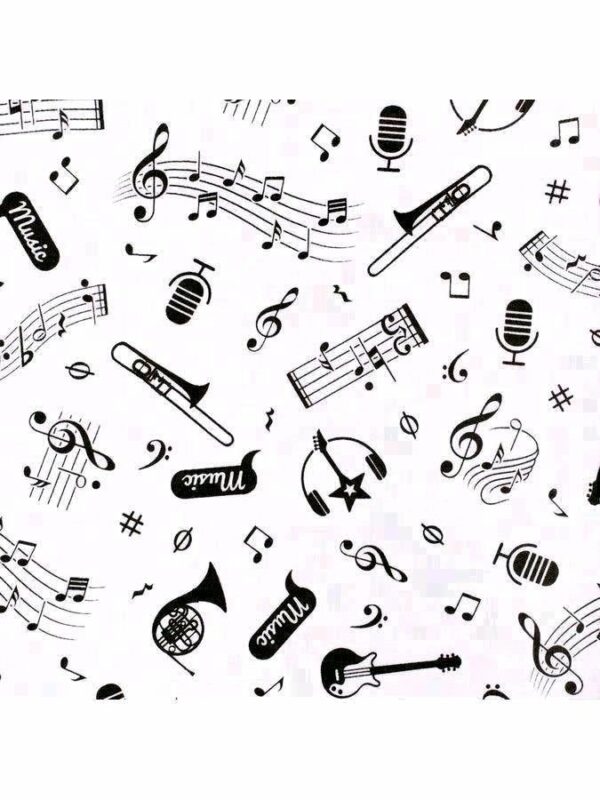 Kinderbroek - Katoen - Muzikale print - Maat 74 - 6-9 maanden