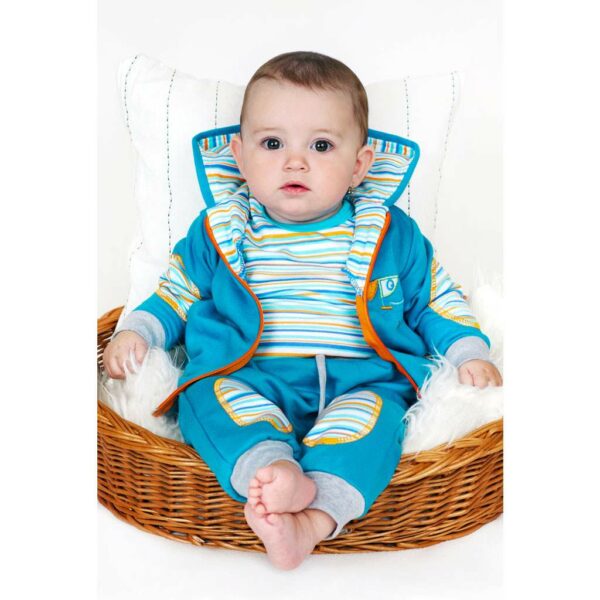 2-delige set - turquoise - maat 56 (0-3 maanden) - sweatshirt met rits - Afbeelding 5