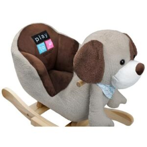 Hobbelpaard Hond Grijs-bruin met Melodie - Speelgoed