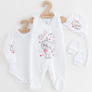 Babyset - 4-delige set - Wit en grijs - Maat 62 (3-6 maanden)