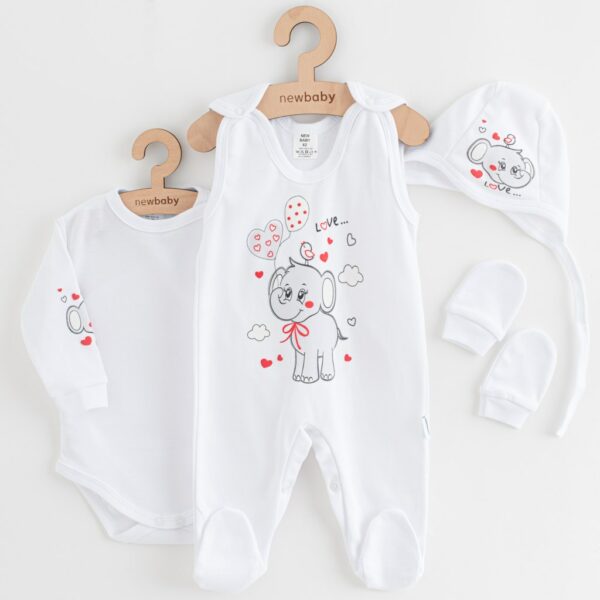 Babyset - 4-delige set - Wit en grijs - Maat 62 (3-6 maanden)