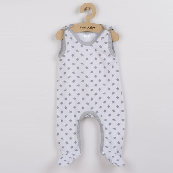 Baby romper - Wit met grijze sterren - Maat 56 (0-3 maanden)