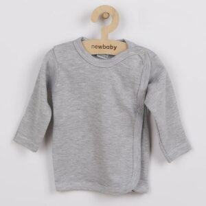 Baby shirt - Grijs - Maat 50 - Lange mouwen - Asymmetrische sluiting