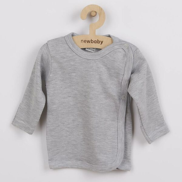 Baby shirt - Grijs - Maat 50 - Lange mouwen - Asymmetrische sluiting