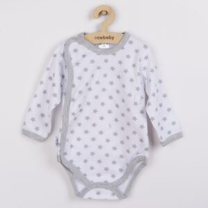Baby Bodysuit - Lange Mouwen - Grijze Sterren - Maat 50