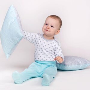 Baby bodysuit - Lange mouwen - Grijze sterretjes - Maat 86 (12-18m)
