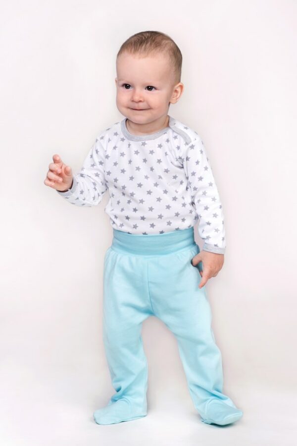Baby bodysuit - Lange mouwen - Grijze sterretjes - Maat 86 (12-18m) - Afbeelding 3