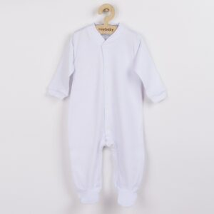 Baby Jumpsuit - Klassiek wit - Lange mouwen - Drukknopen