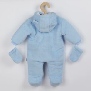 Jumpsuit - Lichtblauw - Maat 74 - Teddybeer - Warme fleece
