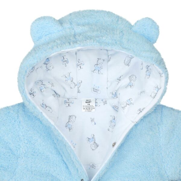 Jumpsuit - Lichtblauw - Maat 74 - Teddybeer - Warme fleece - Afbeelding 3