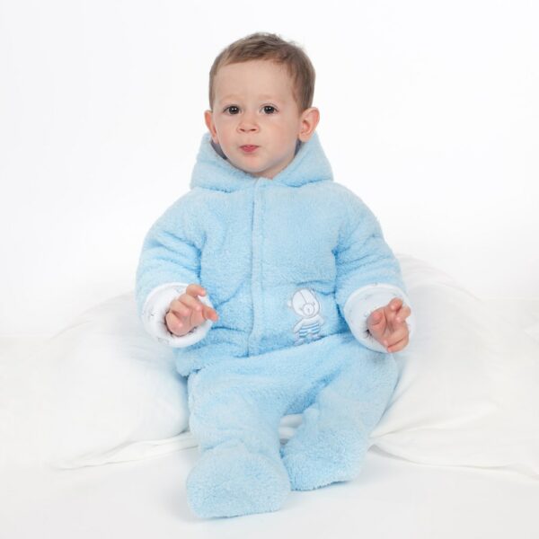 Jumpsuit - Lichtblauw - Maat 74 - Teddybeer - Warme fleece - Afbeelding 4
