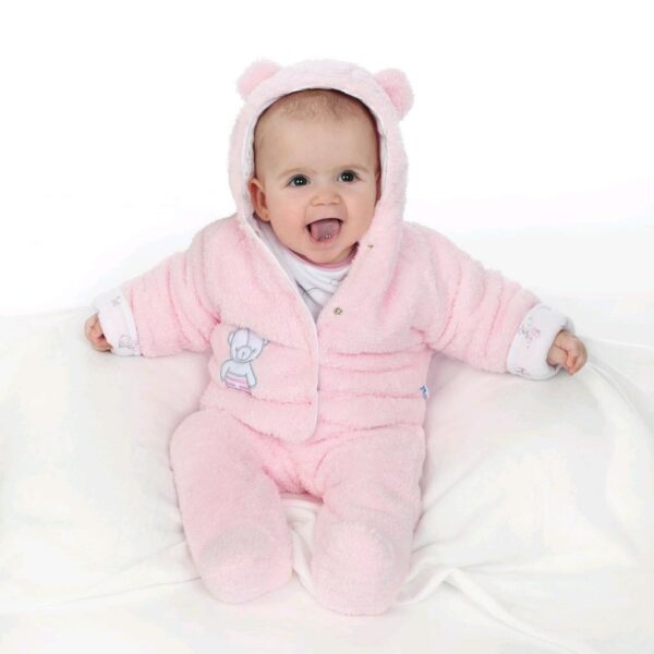 Winterjas - Roze - Maat 74 (6-9m) - Capuchon met oortjes