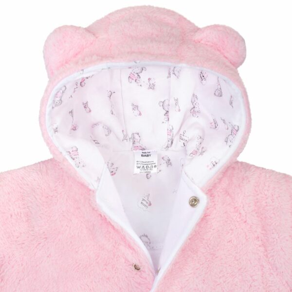 Winterjas - Roze - Maat 74 (6-9m) - Capuchon met oortjes - Afbeelding 3