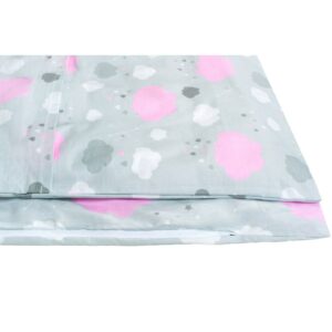 3-delige Beddenset 90x120 cm - Roze, Grijs, Wit