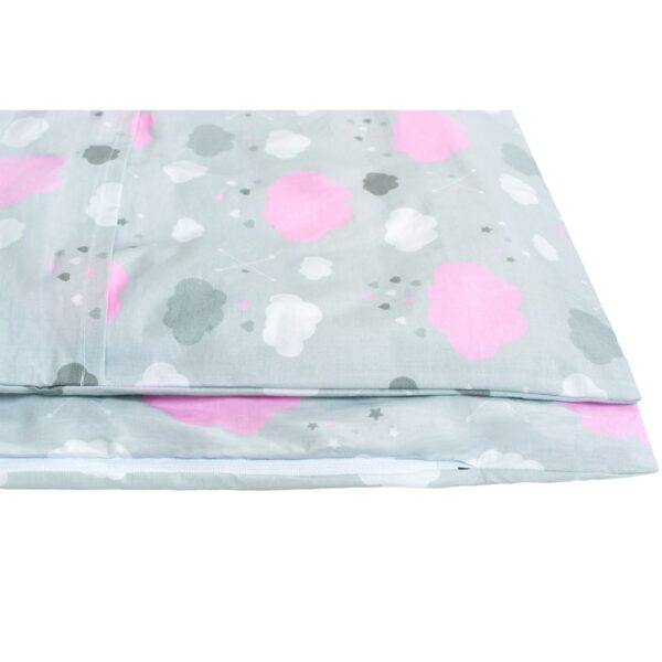 3-delige Beddenset 90x120 cm - Roze, Grijs, Wit