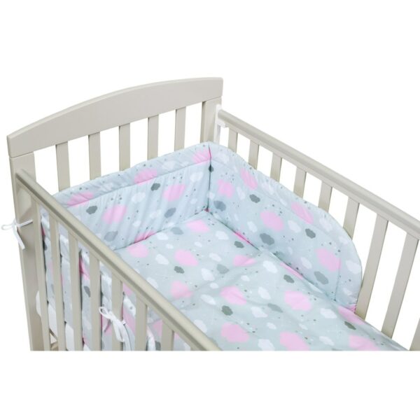 3-delige Beddenset 90x120 cm - Roze, Grijs, Wit - Afbeelding 2