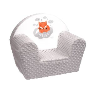 Kinderfauteuil - Grijs Minky - Vrolijke Vos