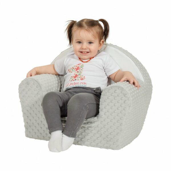 Kinderfauteuil - Grijs Minky - Vrolijke Vos - Afbeelding 4
