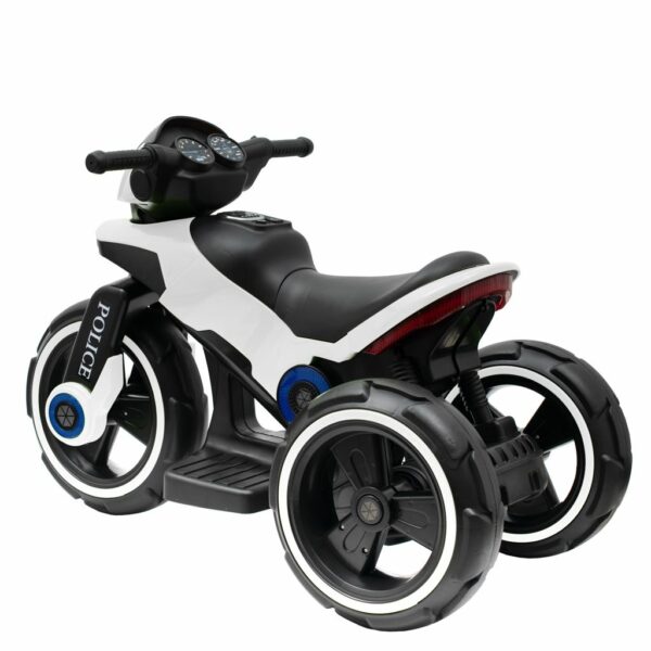 speelgoed motorfiets - politie - 3-wieler - zwart-wit - Afbeelding 2