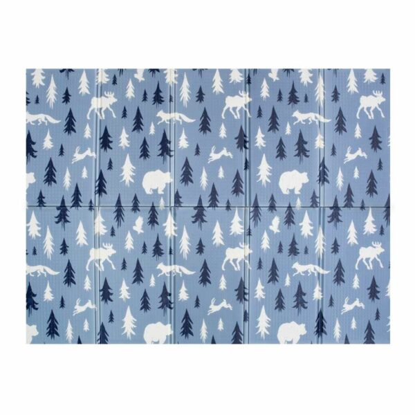 Gevouwen speelmat met bomen en dieren - Blauw/Wit