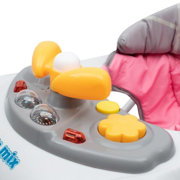 Loopstoel met Schommelfunctie – Roze – Siliconen Wielen – Geluid & Licht – Vanaf 6 Maanden - Afbeelding 5