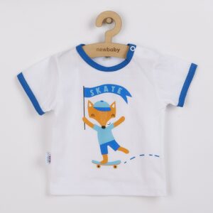 Kinderkleding - 2-delige set - T-shirt met vos en skateboard