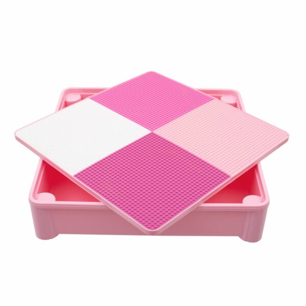 Kindersetje Roze Tafel met 2 Stoelen en Opbergfunctie - Afbeelding 2