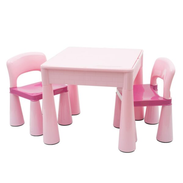 Kindersetje Roze Tafel met 2 Stoelen en Opbergfunctie - Afbeelding 5
