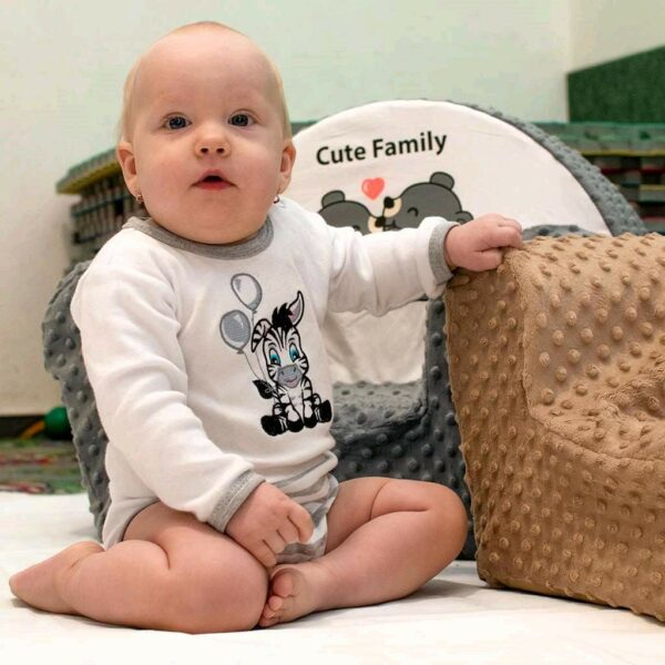 Babymuts - Grijs/Wit - Maat 68 (4-6m) - 100% Katoen - Babyaccessoire