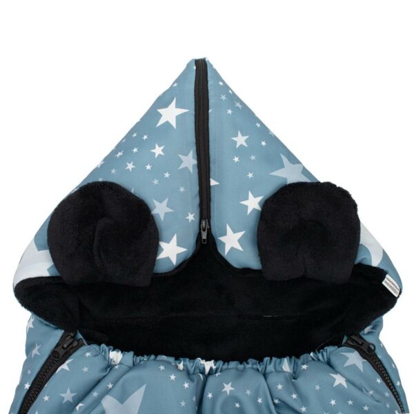 Voetenzak Blauw - Universele fleece met capuchon - Afbeelding 2