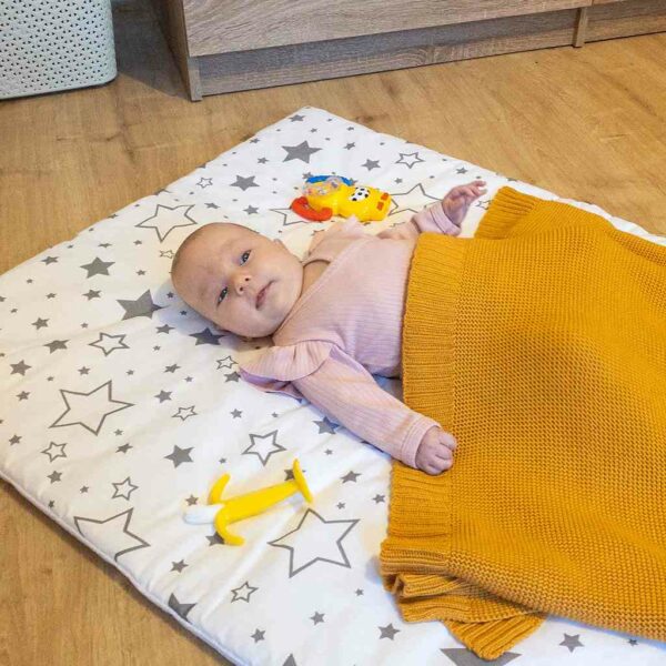 Gebreid Baby Dekentje 100x80 cm - Mosterd