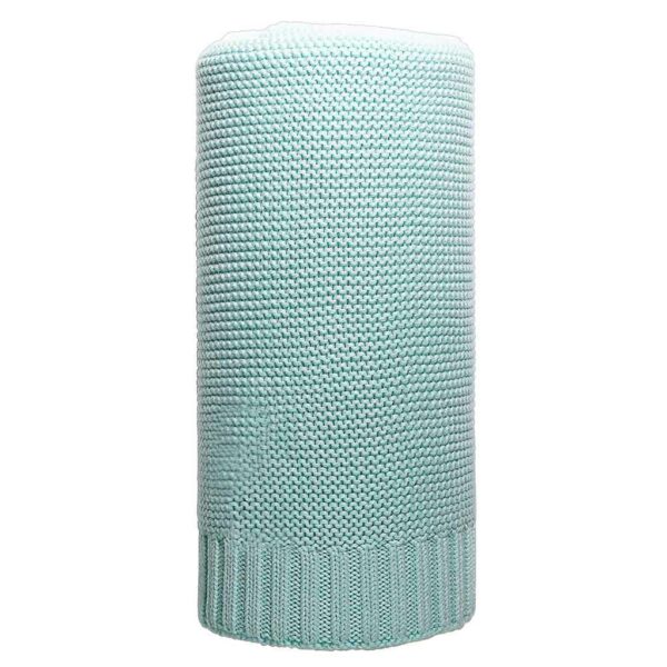 Bamboe gebreide babydeken - Mintgroen - 100x80 cm