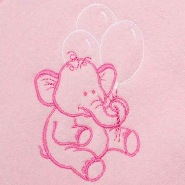 Roze geborduurde babyhanddoek met capuchon 100x100 cm - Afbeelding 2