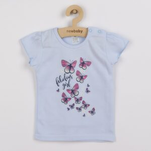 Baby kleding - 2-delig set - T-shirt met rok - Vlinders lichtblauw