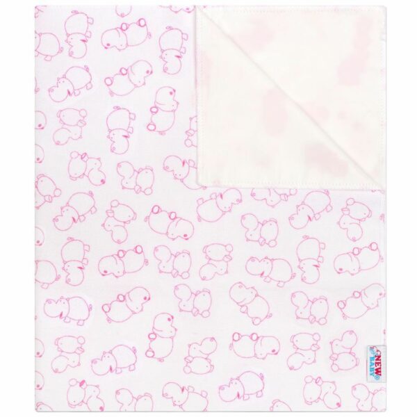 Flanel Pad - Roze Nijlpaarden - Hydrofiele luier