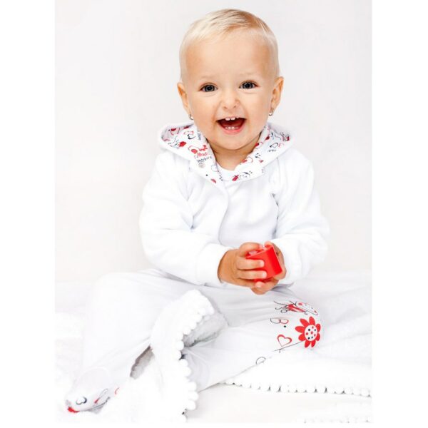 Kinderjas - Capuchon - Lieveheersbeestje - Bloemen - Maat 86 (12-18 maanden) - Afbeelding 2