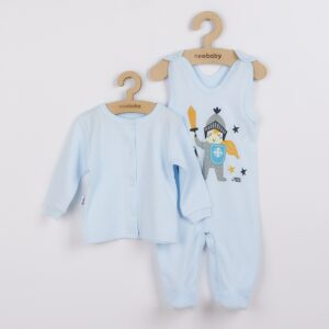 Babyset - 2-delig - Jumpsuit met ridderprint - Vestje met knoopjes