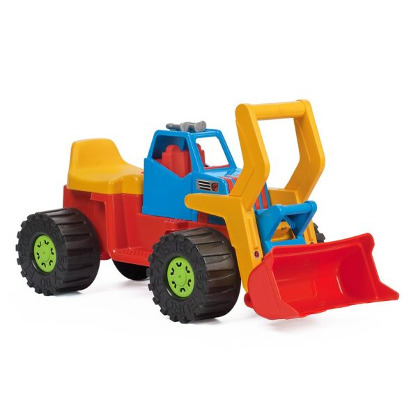 Loopauto graafmachine - blauw bouwvoertuig 74 cm - Afbeelding 2
